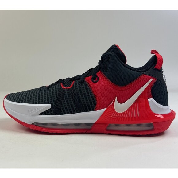 Nike Lebron Witness VII 7 Bred Men Size 10.5 Red Black Shoes Athletic DM1123-005 - Picture 6 of 9